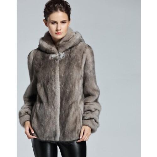 2017 Brand luxury women natural mink fur jacket long style solid color elegant lady high quality winter fur coat TU144-043