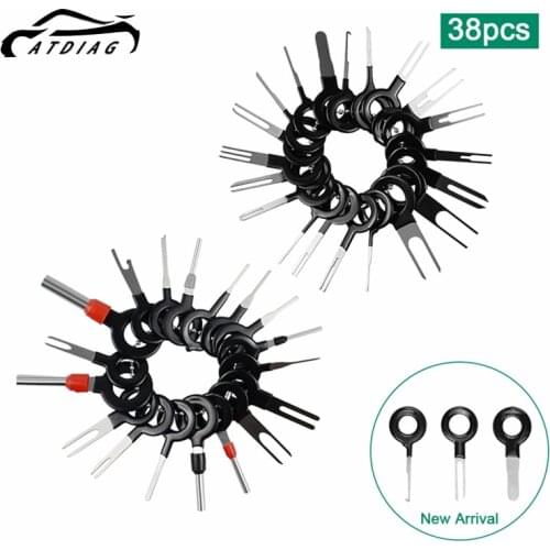 38pcs Remove Tool Auto Car Plug Circuit Board Wire Harness Terminal Removal Tool Pick Connector Crimp Pin Back Needle