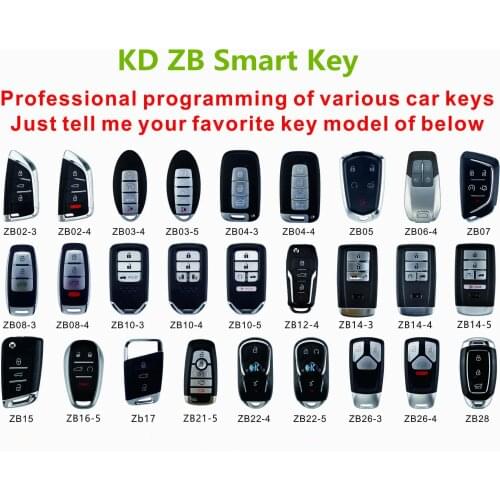 5pcs KD Smart key ZB01 ZB02 ZB05 ZB06 ZB07 ZB08 ZB10 ZB12-4 ZB15 ZB16-5 ZB17 ZB21-5 ZB22-4 ZB26-4 ZB28 for KD-X2 KD Smart key