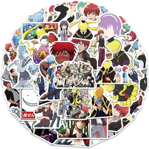 B 50Pcs Japan Anime Assassination Classroom Graffiti Cartoon Stickers for Luggage Laptop Skateboard Bicycle Decal Sticker