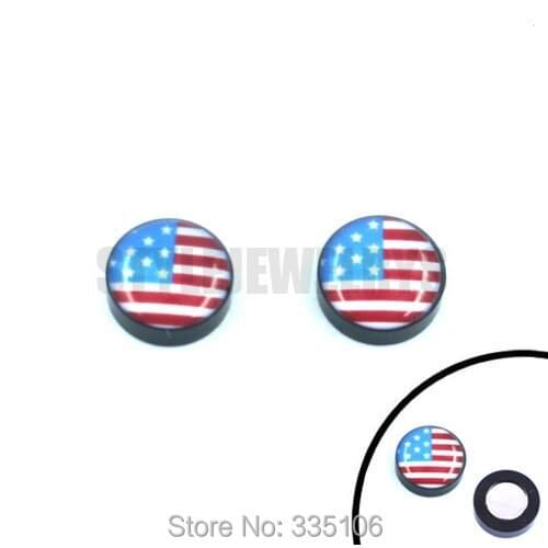 Free shipping! no pierced Magnetic Earring Enamel American Flag Earrings Piercing Jewelry Motor Earring SJE330072