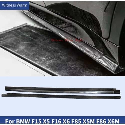 Carbon Fiber Side Bumper Skirt For BMW F15 X5 F16 X6 F85 X5M F86 X6M M-TECH M-SPORT 3D Style Side Skirt Bodykit 2015-2018