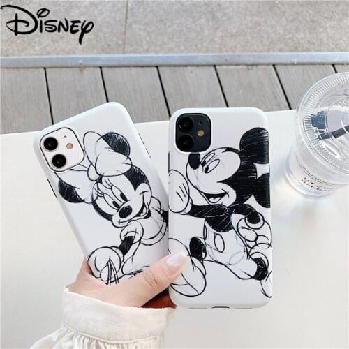 Disney Mickey Mouse for IPhone 7/8P/X/XR/XS/XSMAX/11/12Pro Personality Black and White Graffiti Anti-drop Phone Case
