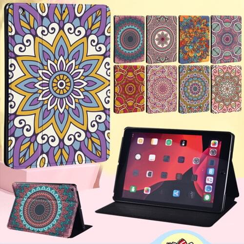 Tablet Case for Apple Ipad Mini 1 2 3 4 5/ipad 2 3 4/ipad Air 3(2019)/Pro 10.5(2017)/ipad 8 2020 Mandala Series Cover Case + Pen