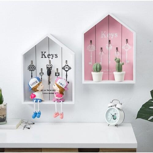 Decor Wooden Key Hook Cargo Storage Box Multi-Purpose Wall Coat Keys Bags Clothes Hanging Hook