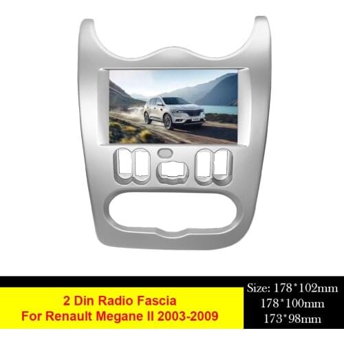 Double 2 Din DVD Radio Frame Audio Fascia For Renault Logan Sandero Duster Dacia Navigation Facia Console Bezel Adapter Plate