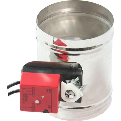 OD51mm-400mm Stainless steel switch type electric damper For Hotel ventilation Home ventilation exhaust Air Volume Control Valve