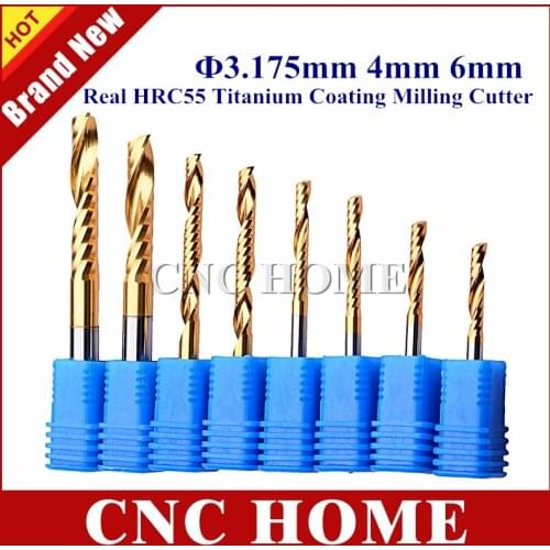 50pcs 3.175mm 4mm 6mm Shank Import Carbide One Flute Milling Cutter End Mill Set CNC Router Bits for Wood, Acrylic Cutting Tools
