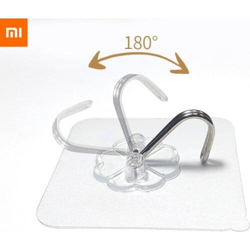 6pcs xiaomi Hooks Strong Viscose Wall-mounted Load-bearing Suction Cup Kitchen Stickers Seamless Hook Free Punching Hook