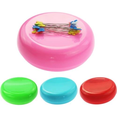 Candy Color Magnetic Pin Cushion Home Useful DIY Round Shape Needle Holder Pin Storage Case Sewing Tool Accessories