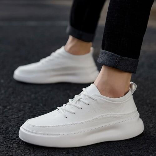Mens Shoes For Fall/Winter 2021 New Korean Fashion Thick-Soled Casual Shoes Youth White Shoes Lightweight Sports Shoes