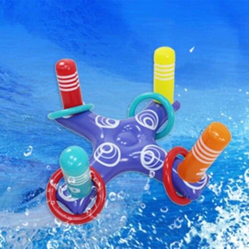 Inflatable Water Throwing Rings Cross Ring Educational Toy Outdoor Swimming Pool Accessories Inflatable Ring Toss Game Set