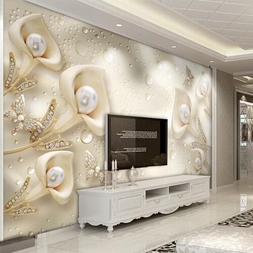 Custom Photo Mural Wallpaper 3D Floral Butterfly Silk Water Drops Background Wall Papers Home Decor Living Room TV Wall Painting
