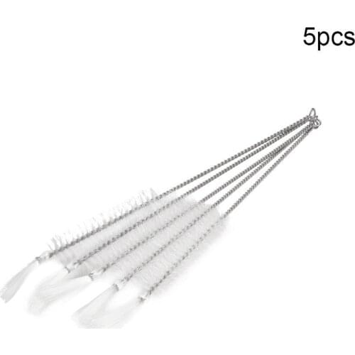 New Nylon Test Tube Brush Metal Handle Bottle Cleaning Brush 23cm length Cleaner Industry Brush Straw Cleaning Brush 5pcs