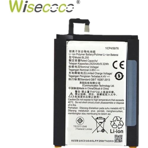 New Original 2420mAh Battery BL250 For Lenovo VIBE S1 S1c50 S1a40 Smart Mobile Phone In Stock With Tracking Number