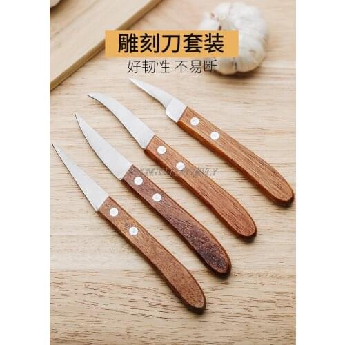 Food carving knife, chef carving knife, fruit carving knife, assorted kitchen knife, stainless steel carving knife.4PCS/set
