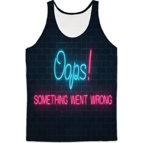 REAL American SIZE Oops Something went wrong fashion 3D Sublimation Print Tank top - plus size 4XL 5xl 6XL