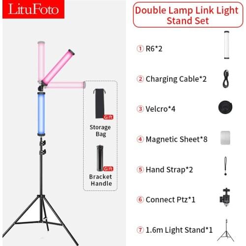RGB Light Stick Wand With Tripod Stand Party Colorful LED Lamp Fill Lights Handheld Flash Speedlight Photography Lighting Video