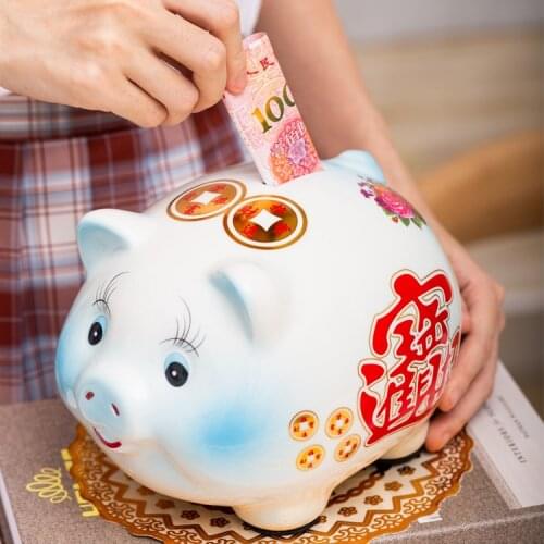 Secret Large Coin Money Box Bank Kids Gift Cute High Capacity Ceramic Pig Piggy Bank Hidden Safe Spaarpot Home Decoration DG50MB