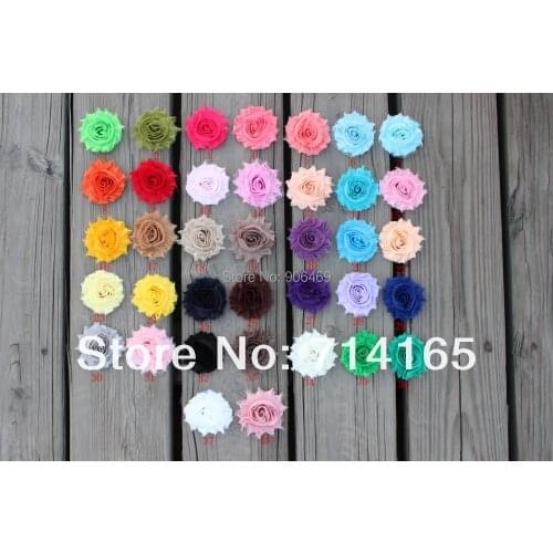 2.5" chic shabby frayed chiffon flowers,chiffon Rosette flowers 43 solid colors 100pcs/lot
