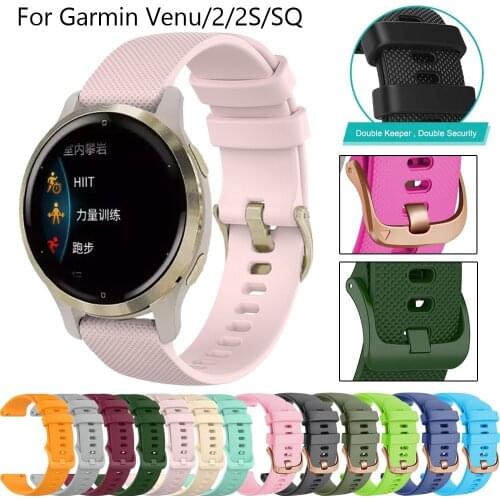 Silicone Strap 18/20/22mm Width Smart watch Accessories Bracelet For Garmin Venu 2/2S/SQ vivomove HR 3 3t S40 245 645 Move 3S