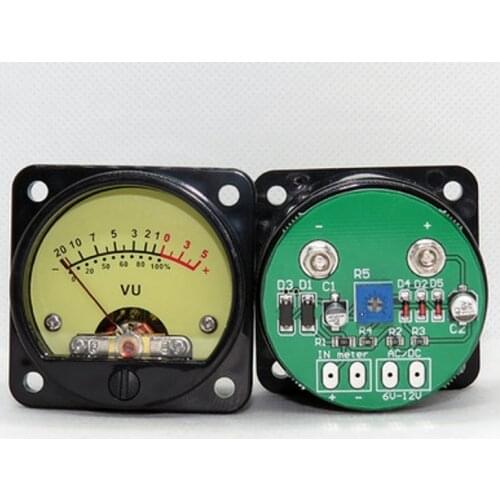 2pcs 45mm Big VU Meter Stereo Audio Amplifier Board level Indicator Adjustable With Driver