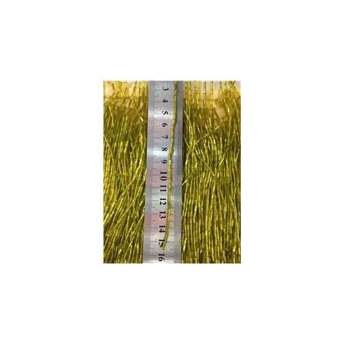 Stock tassel 5 yards/bag ym313# 15 cm lemon gold new tasseled stock bead tube for sawing dress fringe trim alibaba express