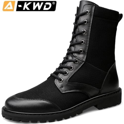 Fashion High Top Boots Working Shoes Man Safety Height Increase Sneakers With High Sole Breathable Elevator Shoes for Men 37-46