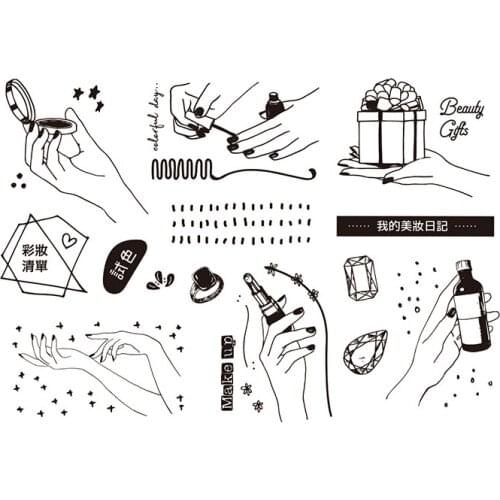 Gesture makeup letter stamp Clear Stamp for Scrapbooking Transparent Silicone Rubber DIY Photo Album Decor A109