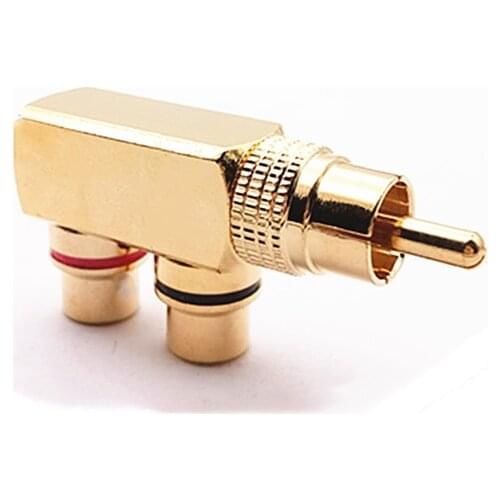 1 RCA Male to 2 RCA Female AV Audio Video Adapter Plug Splitter Converter Connector