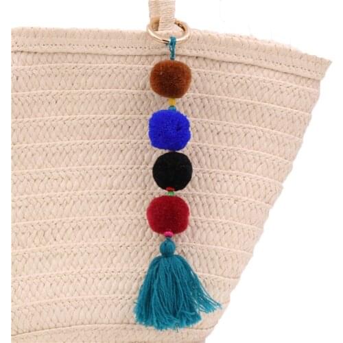 1PC Handmade Bag Pendant Women Accessories Charm Jewelry Cotton Tassels Key Chains Boho Style