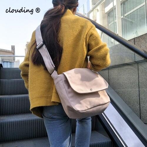 2020 Womens Canvas Bag Fashionable VersatileRetro Leisure Simple Literature Art Style Messenger Shoulder Bag
