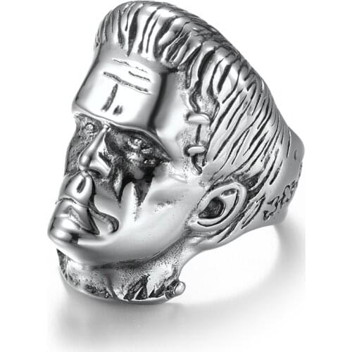 31MM Retro People Avatars Heard Face Rings Stanilee Steel Ring Finger for Men Him Father Accessories