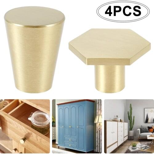 4 Pcs/Set Cabinet Knobs Dresser Drawer Pulls Copper Wardrobe Door Handle Furniture Hardware Easy Installation Wardrobe Knobs