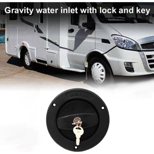 Car locking water inlet filler cap for rv motorhome caravan boat camper self build black