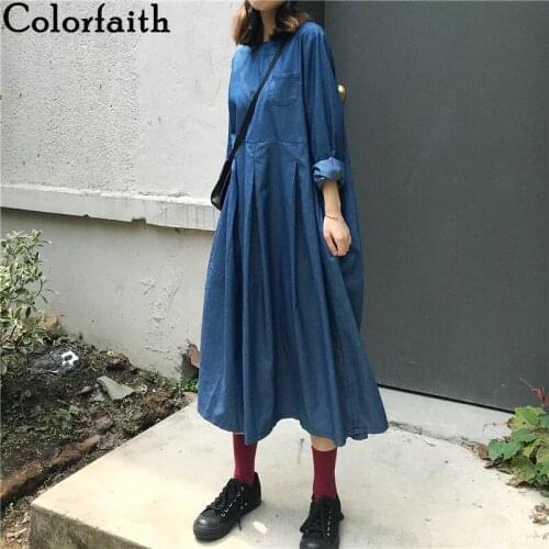 Модные джинсовые платья Colorfaith China At AliExpress