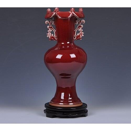 Jingdezhen King Nobel ceramic vase antique Decor porcelain crack Home Furnishing modern living room decoration technology