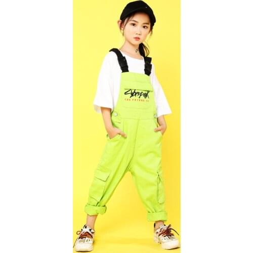 Kids Dance Clothes Jazz Ballroom Dancing Competition Costumes T Shirt Tops Pants Hip Hop Costumes for Girls Boys Show Stage Wear