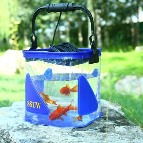 EVA Transparent Portable Fishing Bag Foldable Thickened Live Fishing Box Camping Fishing Fishing Tackle Fish Box Storage Bag