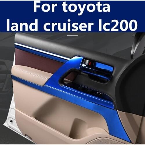 Blue stainless steel interior patch door modification special accessories outlet car interior For toyota land cruiser lc200