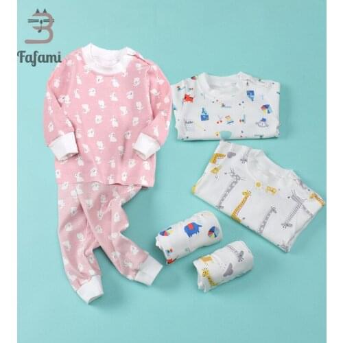 Baby Clothing Set Combed Cotton Clothes for Newborn Babies Girl Boy Clothes Outfits Set Long Sleeve Tops and Pants Pajama Set