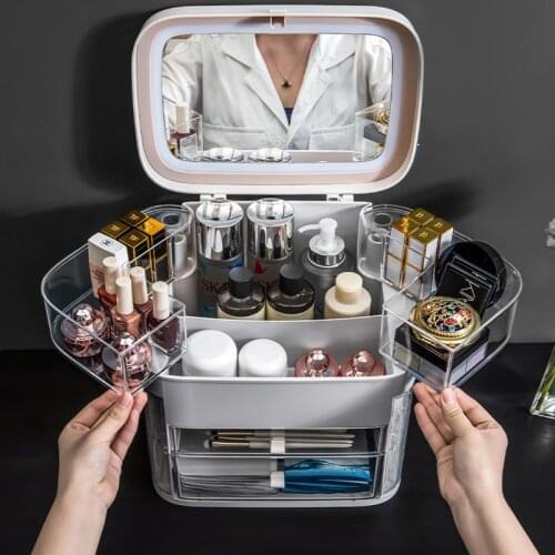 Large Capacity Cosmetic Storage Box Makeup Drawer Organizer Jewelry Nail Polish Makeup Container Desktop Storage Box