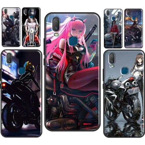 Motorcycle girl Anime Phone Case For Vivo Y1S Y11 2019 Y12 Y15 Y17 Y19 Y20 Y30 Y50 Y91C V17 Neo V20 SE Cover