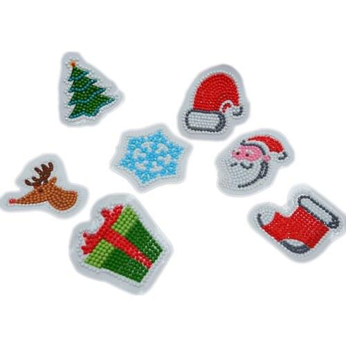 Cartoon Christmas Sticker Kid Toy Handmade Adhesive Cutie Pop Resin Diamond Stickers Casual Cartoon Stickers for Book Toy Phone