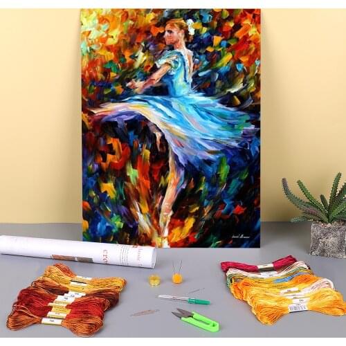 The Spinning Dancer Printed 11CT Cross Stitch DIY Embroidery Full Kit DMC Threads Handicraft Painting Knitting work Magic
