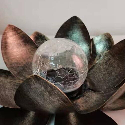 Outdoor Solar Ball LED Lights Garden Crackle Glass Globe Stake Waterproof