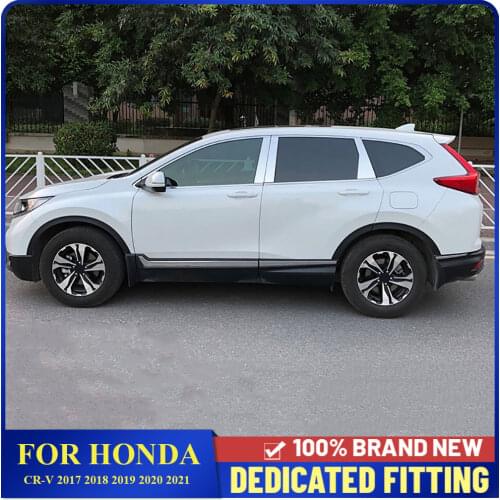 Fit For Honda CR-V 2017 2018 2019 2020 2021 Stainless Steel Car Window Pillars B+C Center Pillar Cover Trims Exterior Decoration