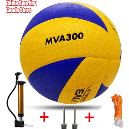 Popular volleyball, mva300, super hard fiber, brand, competition, size 5, free air pump + needle + Net bag