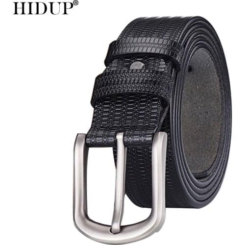 HIDUP Quality Design Real Genuine Leather Belt Men Retro Styles Cow Cowhide Belts Pin Buckles Jeans Accessories for Man NWJ830