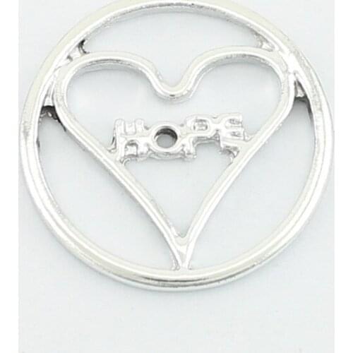 Silver Floating Locket Charms 22mm Window Plates Charms fit 30mm Locket Jewelry Pendants